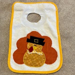 Turkey patchwork appliqué  thanksgiving bib terry cloth